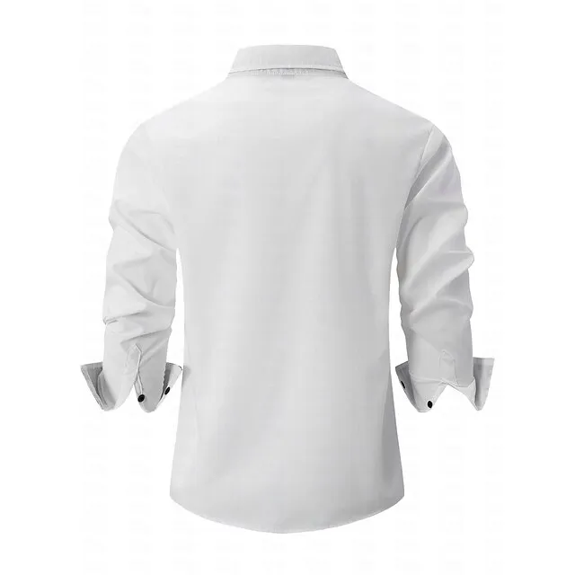 Men’s Casual Shirt Black White Light Green Burgundy Blue Long Sleeve Color Block Solid / Plain Color Turndown Street Vacation Button-Down Clothing Apparel Fashion Leisure ae719f51f860c7e3a45a20b90efcbe1b