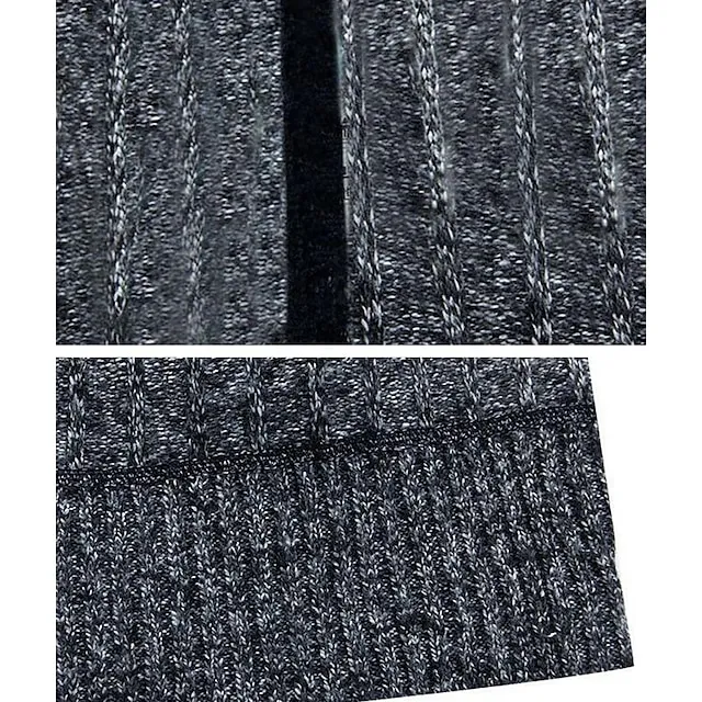 Men’s Sweater Vest Cardigan Zip Sweater Sweater Jacket Fleece Sweater Knit Knitted Solid Color Stand Collar Modern Contemporary Outdoor Casual Clothing Apparel Winter Black Wine S M L 7bae88bab7c34fd943410b18386a1e6f