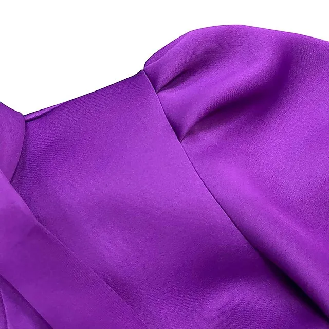 Women‘s Prom Cocktail Party Dress Wedding Guest Dress Swing Dress Long Dress Maxi Dress Purple Yellow Red Half Sleeve Pure Color Bow Spring Summer Stand Collar 2023 S M L XL XXL 3XL c1c869351778b08fda6e934b66ed8c64