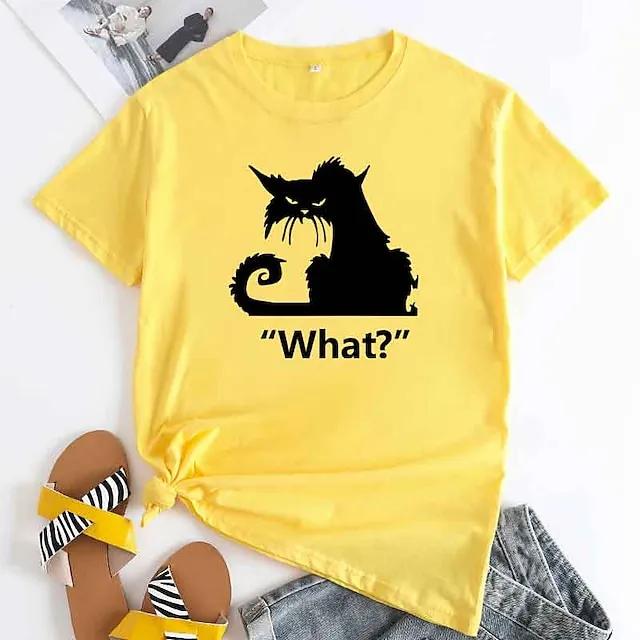 Women’s T shirt Tee White Yellow Wine Casual Daily Basic Round Neck S 6bad33b03392f6fbbb16d372e8cb5329