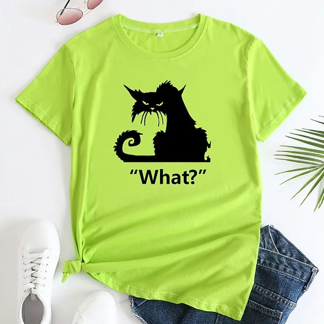 Women’s T shirt Tee White Yellow Wine Casual Daily Basic Round Neck S dfe58f3646271e593c4454e075c3eeaf