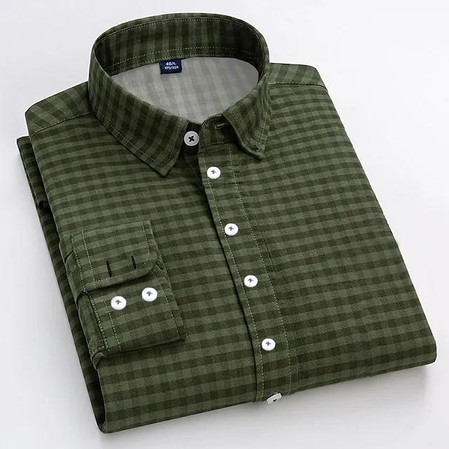 Men’s Dress Shirt Plaid Shirt Button Down Shirt Collared Shirt Yellow Red Blue Long Sleeve Plaid / Check Turndown Spring & Fall Wedding Street Clothing Apparel Button-Down e6a8c6189035417f2b5fd7022f67a83c
