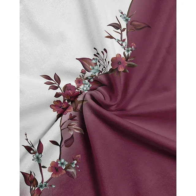 Women’s Plus Size T shirt Tee Floral Graphic Casual Weekend Pink Blue Purple Print Long Sleeve Daily V Neck Regular Fit Fall & Winter 6aa2993b379e9be33cf4d288adb6612e