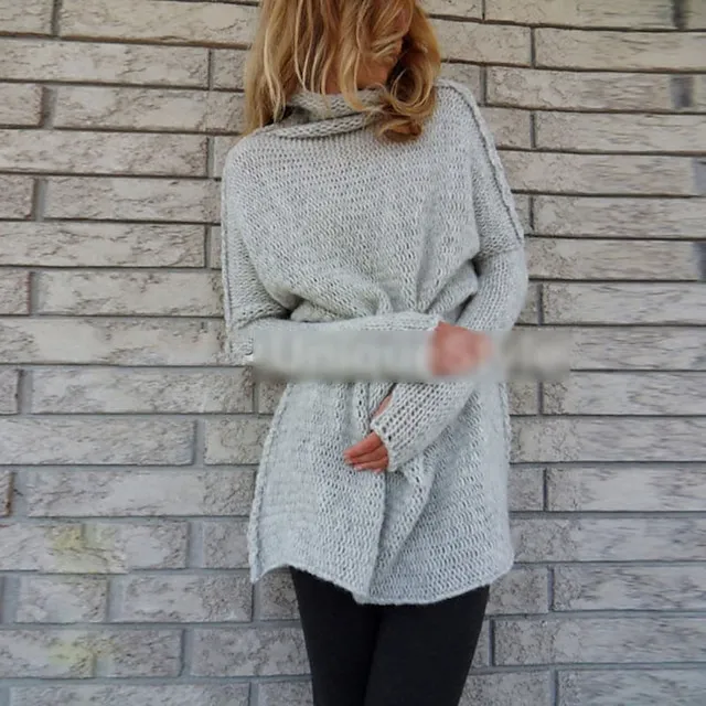 Women’s Pullover Sweater Jumper Turtleneck Chunky Crochet Knit Knit Fall Winter Tunic Home Daily Basic Casual Soft Long Sleeve Solid Color Black White Light Grey S M L b12aa583fb80902a99012f7724f806f6