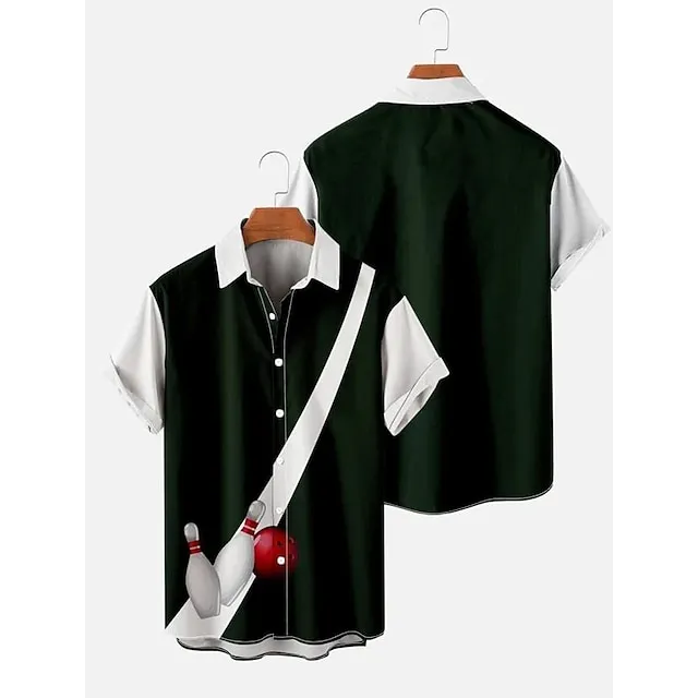 Men’s Shirt Summer Hawaiian Shirt Graphic Prints Flame Bowling Ball Turndown Black Yellow Black / Red Red Dusty Blue Outdoor Street Short Sleeves Button-Down Print Clothing Apparel Tropical Fashion 42f8cdc12e5271cd3d9ca8fe8eadc2e1