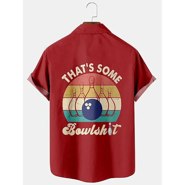 Men’s Shirt Summer Hawaiian Shirt Graphic Prints Flame Bowling Ball Turndown Black Yellow Black / Red Red Dusty Blue Outdoor Street Short Sleeves Button-Down Print Clothing Apparel Tropical Fashion f3623329f6ab2e53e50125eba6d65000