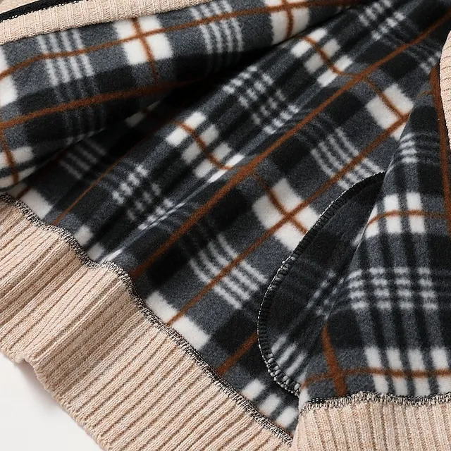 Men’s Cardigan Sweater Zip Sweater Ribbed Knit Cropped Knitted Plain Standing Collar Warm Ups Modern Contemporary Daily Wear Going out Clothing Apparel Spring & Fall Black Blue S M L 746b2f0590ead096ec5eb43c01637b10