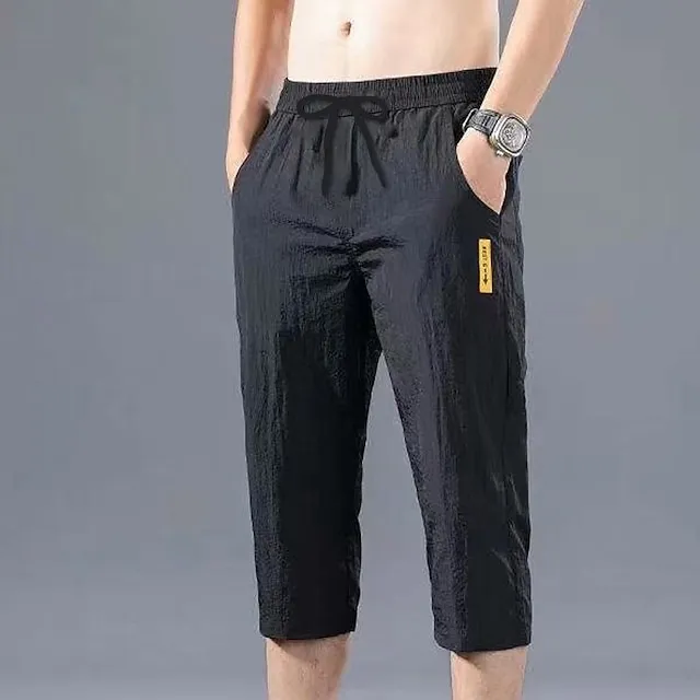 Men’s Athletic Shorts Cropped Pants Casual Shorts Capri Pants Pocket Drawstring Elastic Waist Plain Comfort Quick Dry Outdoor Daily Going out Fashion Streetwear Black Green ecb1398003a21783d452eedd56118174