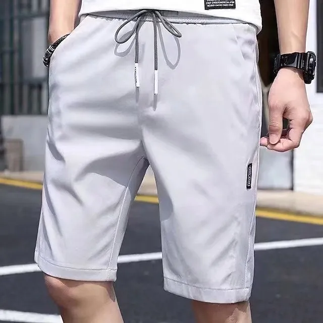 Men's Athletic Shorts Active Shorts Casual Shorts Pocket Drawstring Elastic Waist Plain Comfort Quick Dry Outdoor Daily Going out Fashion Streetwear Black Light Green