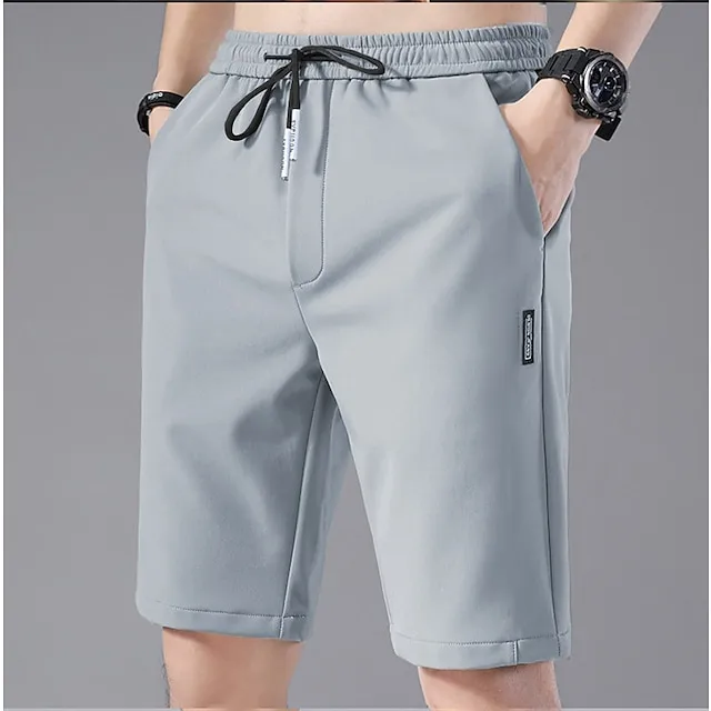 Men's Athletic Shorts Active Shorts Casual Shorts Pocket Drawstring Elastic Waist Plain Comfort Quick Dry Outdoor Daily Going out Fashion Streetwear Black Light Green