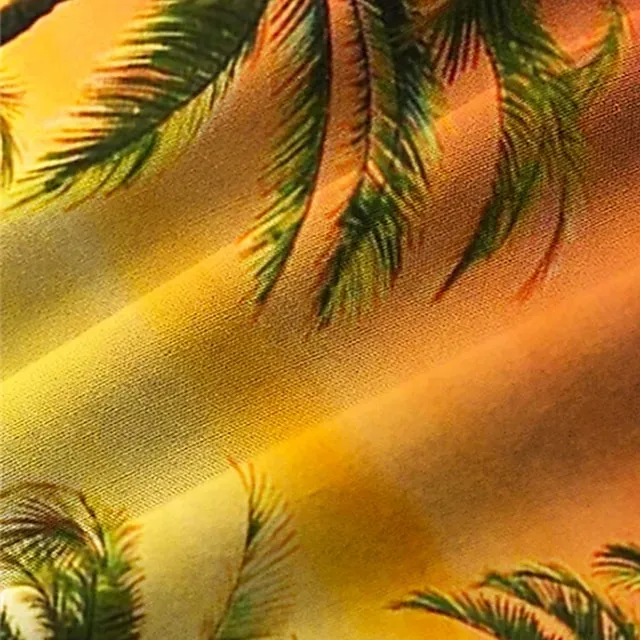Men’s Shirt Summer Hawaiian Shirt Graphic Prints Palm Tree Turndown Red Blue Orange Green Outdoor Street Short Sleeves Button-Down Print Clothing Apparel Tropical Fashion Hawaiian Designer 125ca7963868c4b361594ba5d755ba4b