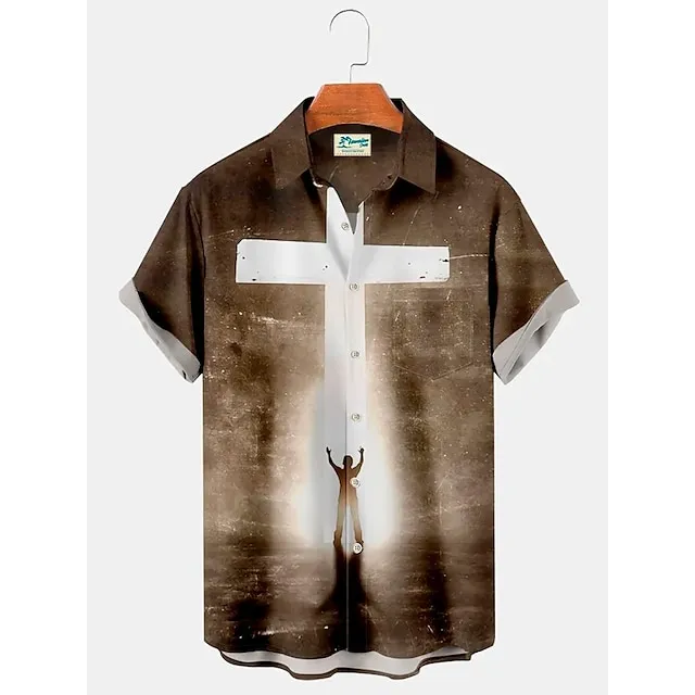 Men’s Shirt Summer Hawaiian Shirt Rabbit Egg Happy Easter Easter Turndown Black Yellow Light Green Black / Brown White / Crystal Outdoor Street Short Sleeves Button-Down Print Clothing Apparel Sports 03d7bee9f574e28d5e7fc412e6259970