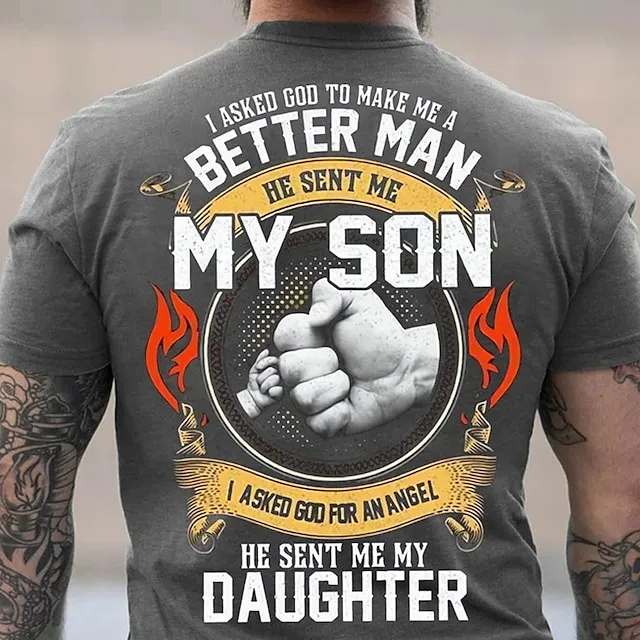 Letter Graphic Prints Family Black Red Navy Blue T shirt Tee Graphic Tee Men’s Graphic Cotton Blend Shirt Basic Modern Contemporary Shirt Short Sleeves Comfortable Tee Street Vacation Summer Fashion cd688d9bd3d799493affb7baa7622ddf