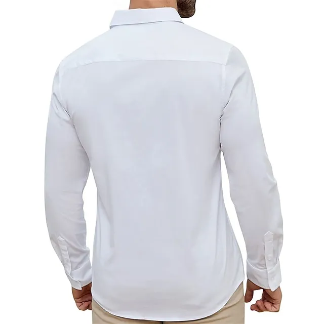 Men’s Dress Shirt Black White Pink Long Sleeve Plain Turndown Spring & Fall Wedding Hawaiian Clothing Apparel Button-Down d3d7bb27baf6a7602418928e09dd6a34