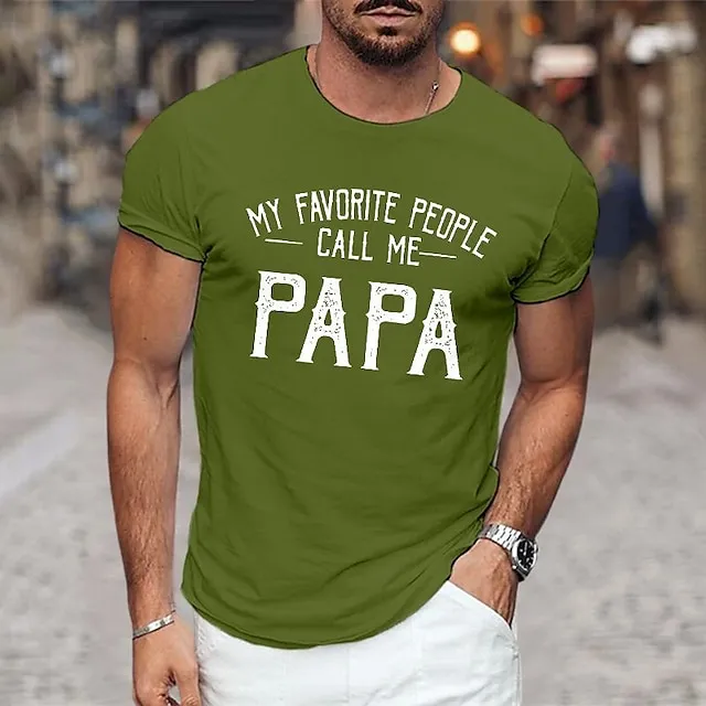 Graphic Prints Daddy Letter Print Black White Yellow T shirt Tee Graphic Tee Men’s Graphic Cotton Blend Shirt Basic Modern Contemporary Shirt Short Sleeves Comfortable Tee Street Vacation Summer b99d9f3040b41471d36dfe964f50d09a