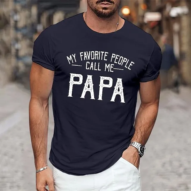 Graphic Prints Daddy Letter Print Black White Yellow T shirt Tee Graphic Tee Men’s Graphic Cotton Blend Shirt Basic Modern Contemporary Shirt Short Sleeves Comfortable Tee Street Vacation Summer c3b1de07cadae219d62f35127e9994ef