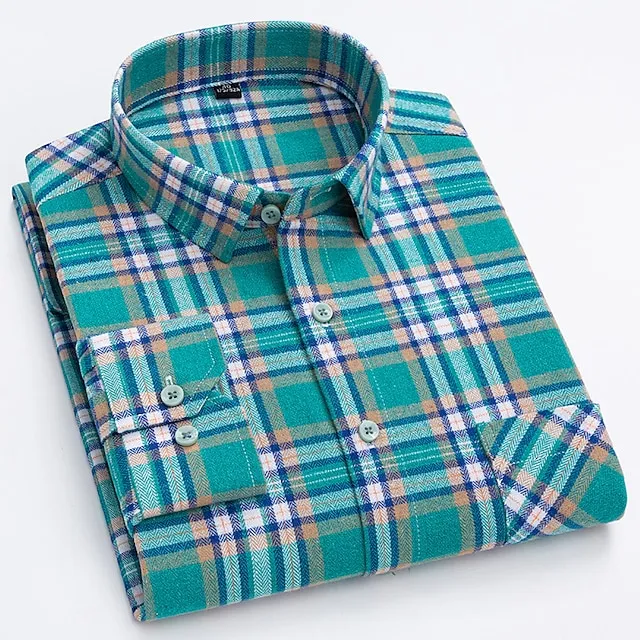 Men’s Dress Shirt Light Blue Black White Long Sleeve Stripes and Plaid Turndown Spring & Fall All Seasons Wedding Office & Career Clothing Apparel 5c38aba4d7f8405828332f321d93a9a0