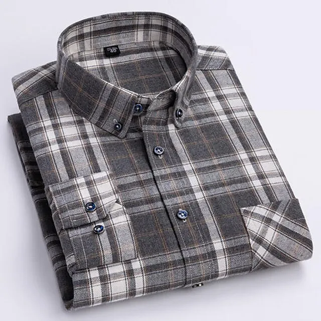 Men’s Dress Shirt Light Blue Black White Long Sleeve Stripes and Plaid Turndown Spring & Fall All Seasons Wedding Office & Career Clothing Apparel c66293518e136edd0418320f78113808