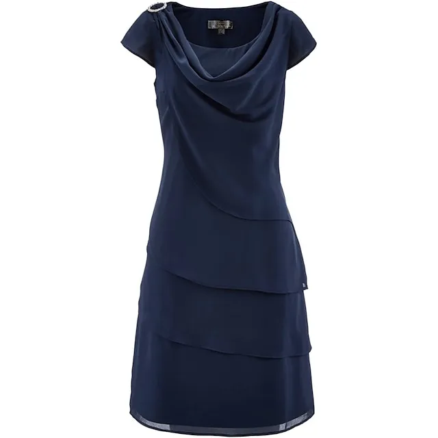 Women’s Party Dress Wedding Guest Dress Shift Dress Midi Dress Navy Blue Khaki Short Sleeve Pure Color Ruched Summer Spring Fall Crew Neck Fashion Wedding Guest Vacation Summer Dress 2023 S M L XL ffe3e4b5913bd7c265fcc3d158f3ec1d
