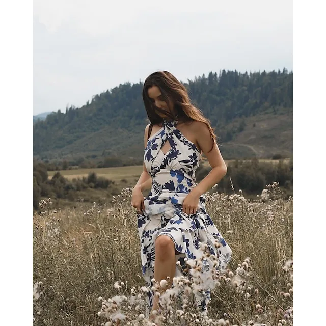 Women’s Long Dress Maxi Dress Party Dress Homecoming Dress Cocktail Dress Print Classic Elegant Dress Party Outdoor Wedding Guest Ruffle Zipper Sleeveless Halter Dress Regular Fit Blue Summer S M L cd5bbbaf2d55d821e810ce0c0bb30db3