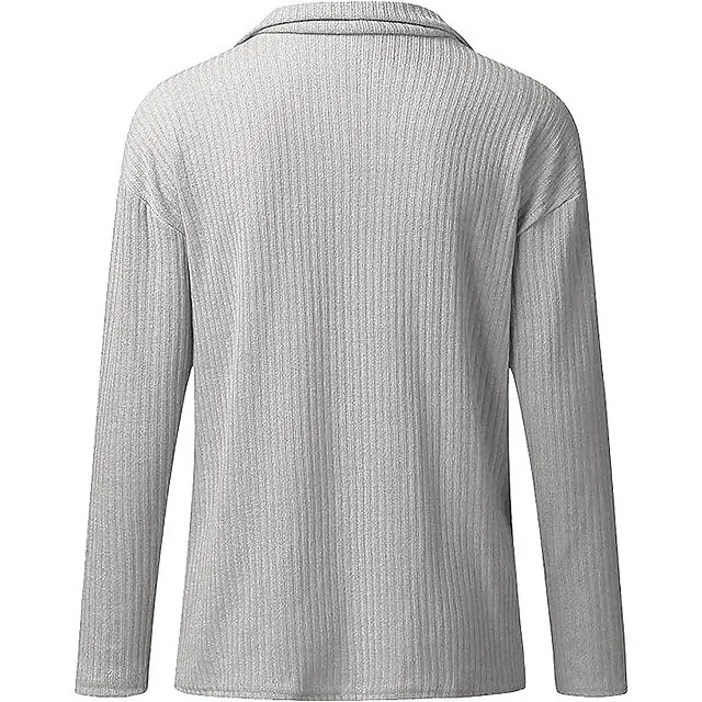 Women’s Pullover Sweater Jumper Shirt Collar Half Zip Ribbed Knit Cotton Zipper Fall Winter Valentine’s Day Daily Going out Stylish Casual Soft Long Sleeve Solid Color Black Red Blue S M L 4c4835e98f27911f35b3f875c59ad9f4