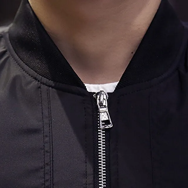 Men’s Bomber Jacket Varsity Jacket Outdoor Daily Wear Spring & Fall Plain Fashion Streetwear Collar Regular Black Red & White Dark Blue Gray Jacket 9084f38e053779fa0b23875eb4c228df