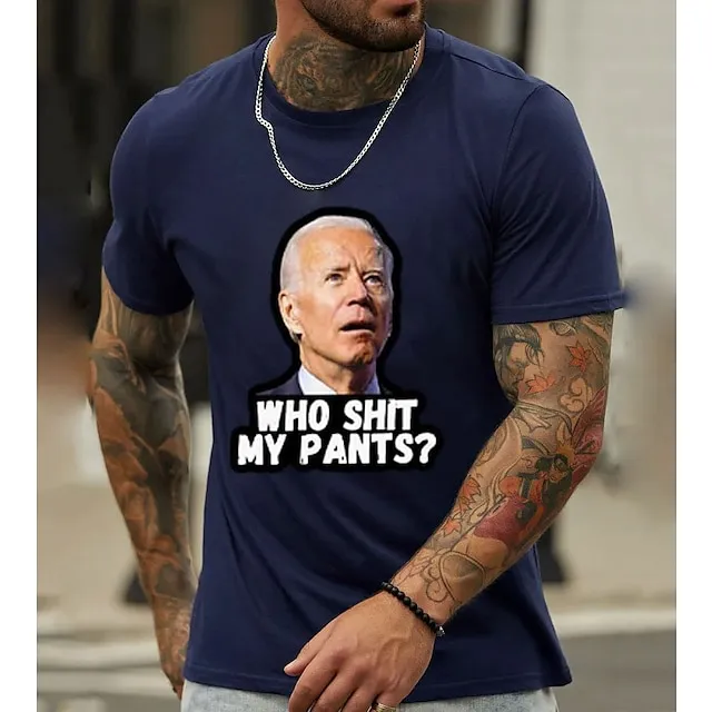 Who Shit My Pants Mens 3D Shirt | Tan Summer Cotton | Men'S Tee Graphic Casual Style Classic Fashion Designer Trump Human Short Sleeve Black Navy Blue