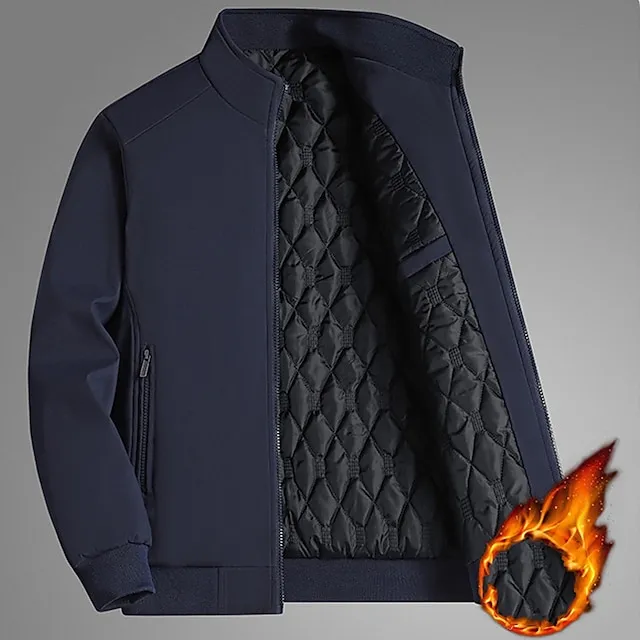 Men’s Winter Coat Winter Jacket Puffer Jacket Outdoor Camping & Hiking Windbreaker Warm Zipper Pocket Fall & Winter Plain Fashion Streetwear Stand Collar Short Black Blue Gray Jacket 2d8062bdf85120a784efc41f67c99a62