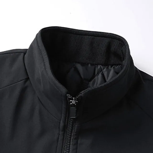 Men’s Winter Coat Winter Jacket Puffer Jacket Outdoor Camping & Hiking Windbreaker Warm Zipper Pocket Fall & Winter Plain Fashion Streetwear Stand Collar Short Black Blue Gray Jacket 779a4aaafb356d64cef279f27ab581d7