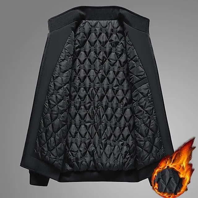 Men’s Winter Coat Winter Jacket Puffer Jacket Outdoor Camping & Hiking Windbreaker Warm Zipper Pocket Fall & Winter Plain Fashion Streetwear Stand Collar Short Black Blue Gray Jacket ee9deb11b8d442e598ea50c2c9b0f775