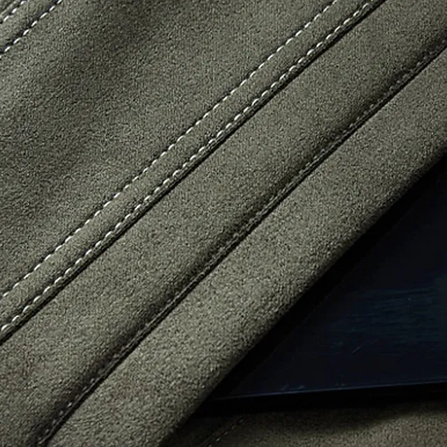 Men’s Lightweight Jacket Leather Jacket Cargo Jacket Suede Jacket Outdoor Daily Wear Warm Pocket Fall Winter Plain Fashion Streetwear Lapel Regular Black Yellow Green Jacket ccbf2a3c57f81bec95f57fe73bba6916