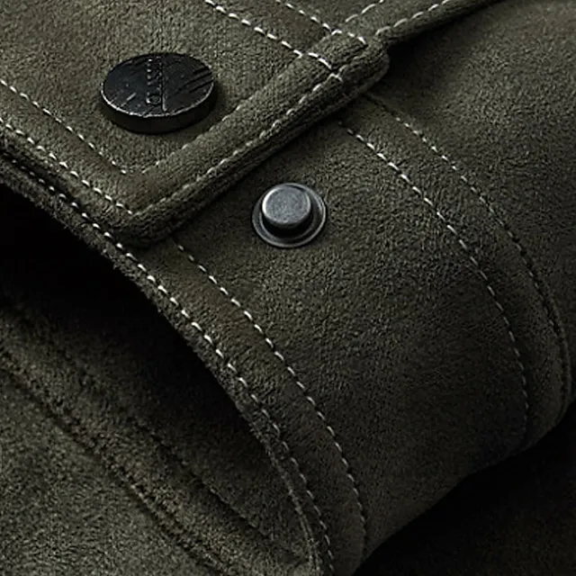 Men’s Lightweight Jacket Leather Jacket Cargo Jacket Suede Jacket Outdoor Daily Wear Warm Pocket Fall Winter Plain Fashion Streetwear Lapel Regular Black Yellow Green Jacket ec4791253f6baaf8282294e9022afb66