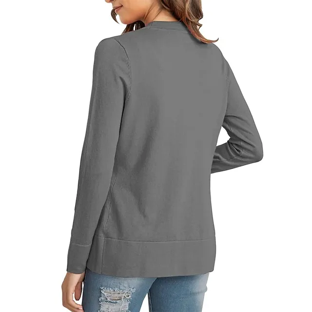 Women’s Knitted Cardigan Coat Classic V Neck Long Sleeve Open Front Sweater Fall Solid Color Cardigans Wine S M L 17f4e37d22c6b4a26504a54012456a11